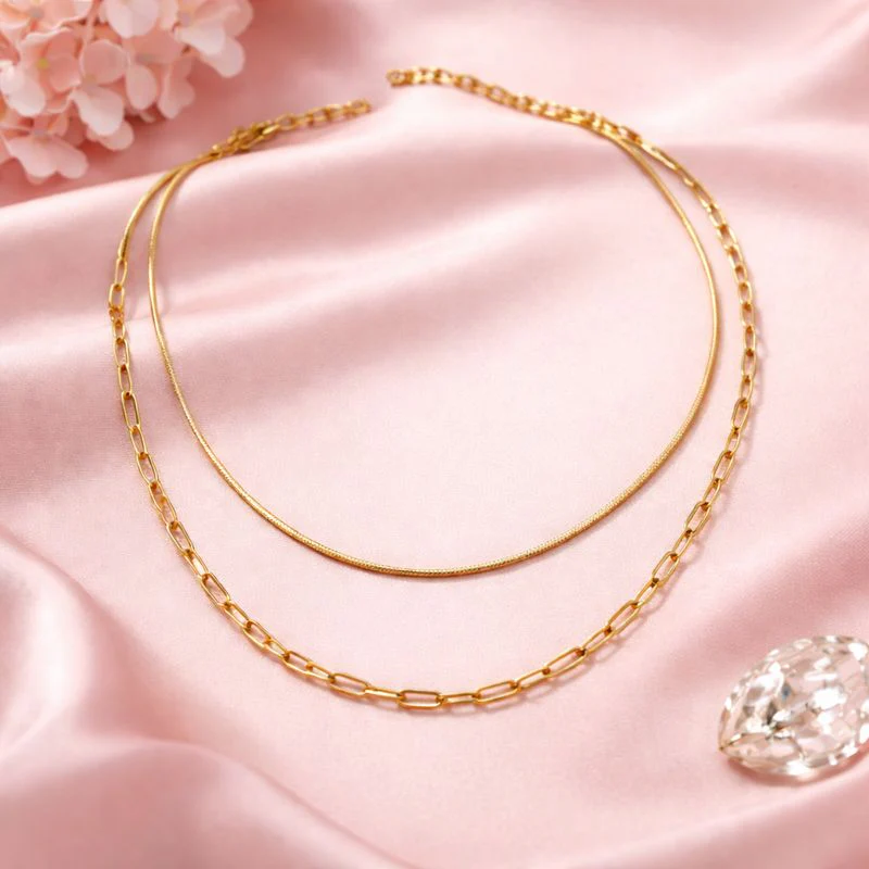 Layered Gold Chain Necklace | 18K Gold Vermeil Demi-Fine Jewellery - Image 3