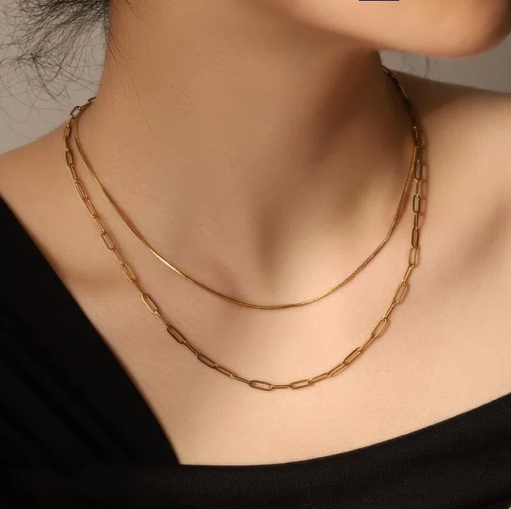 Layered Gold Chain Necklace | 18K Gold Vermeil Demi-Fine Jewellery - Image 4