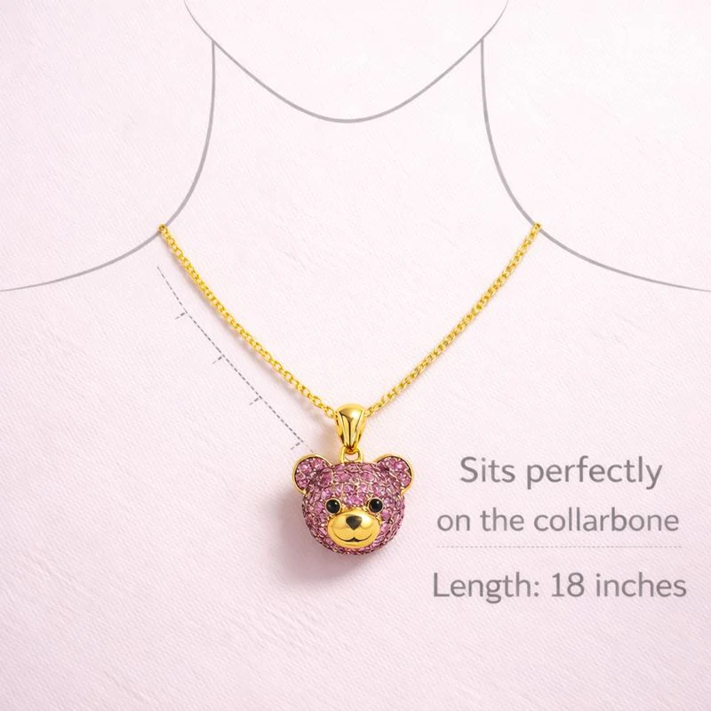Bear Head Pendant Necklace – 18K Gold Plated Demi-Fine Jewellery for Women | Anti-Tarnish & Hypoallergenic - Image 6