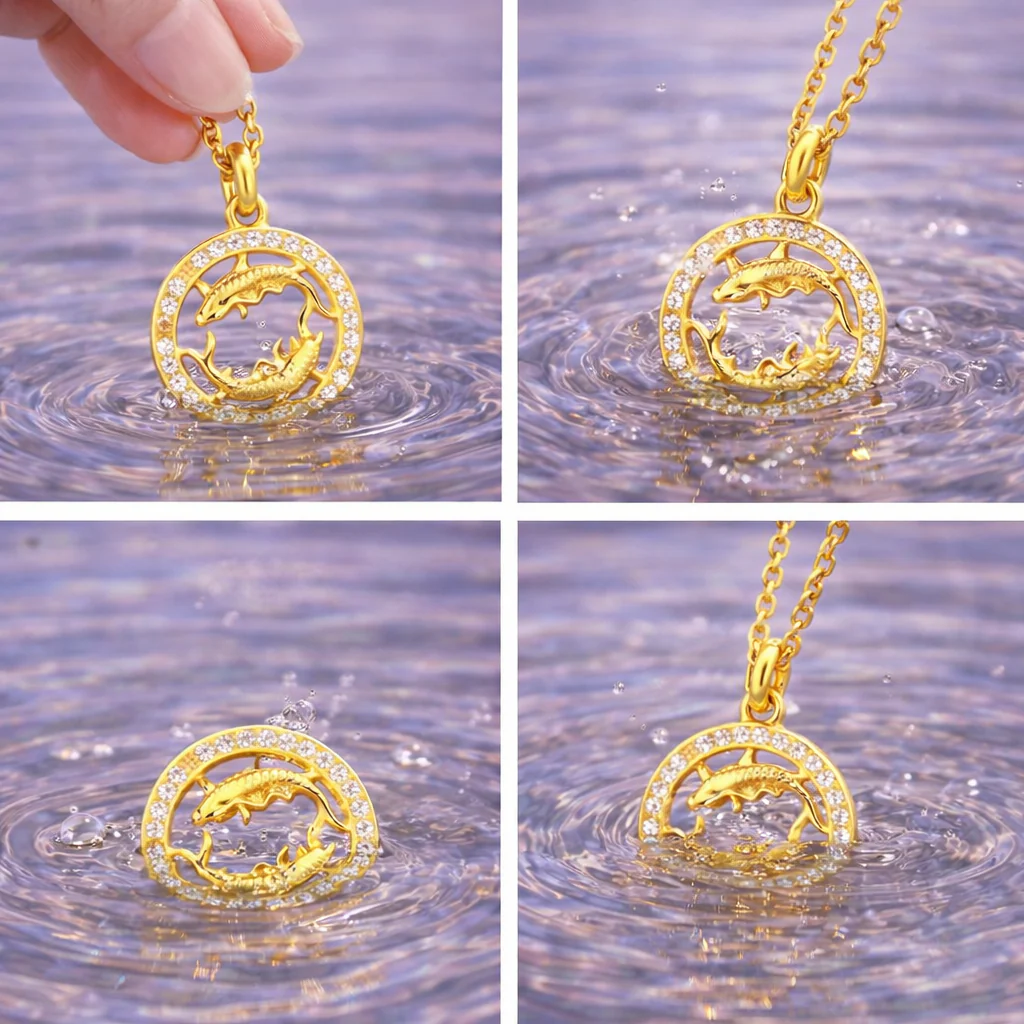 Celestial Pisces Zodiac Necklace – 18K Gold Plated Premium Demi-Fine Jewellery for Her - Image 3