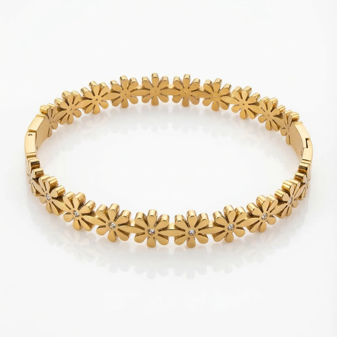 Daisy Bloom Bracelet – 18K Gold Plated Demi-Fine Jewellery Gift for Women - Image 3
