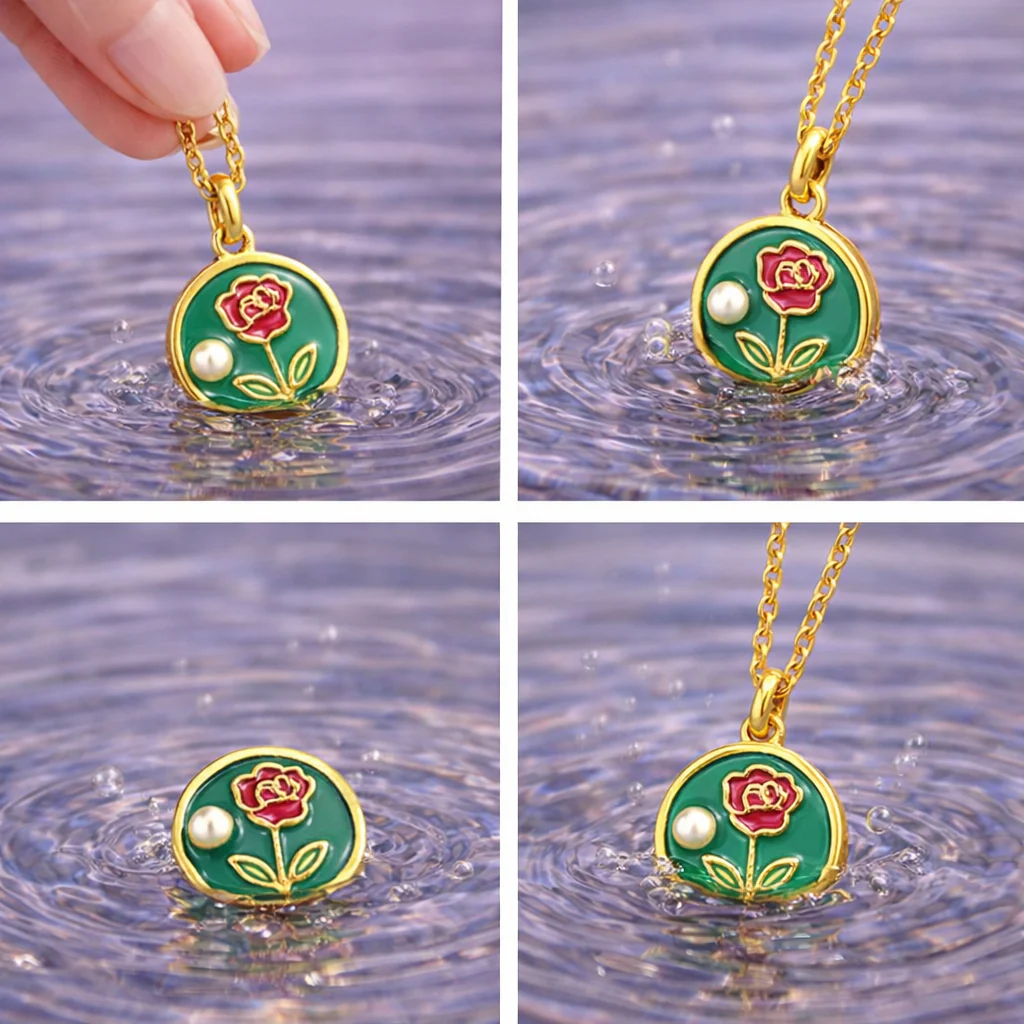 Floréa Signature Pendant – 18K Gold Plated Premium Demi-Fine Jewellery - Image 3