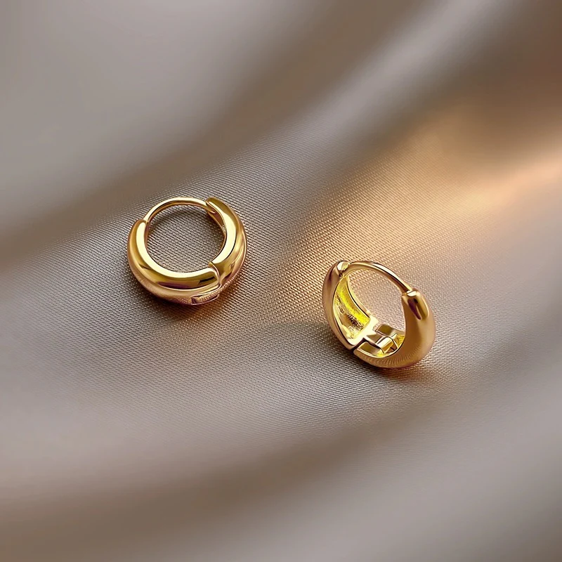 Minimal Gold Hoop Earrings for Women | 18K Gold Plated Demi-Fine Jewellery - Image 5