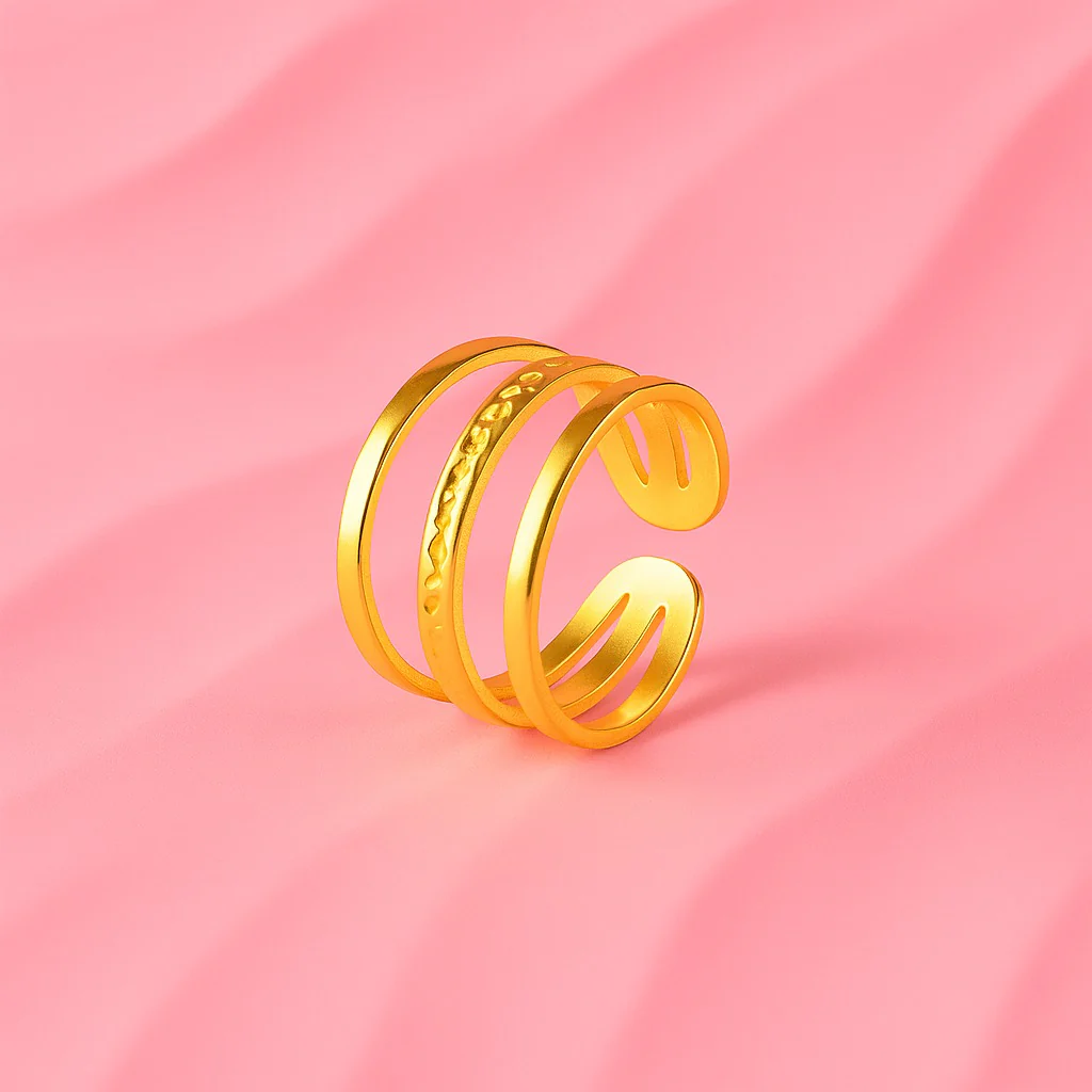Layered Spiral Gold Ring - Image 3