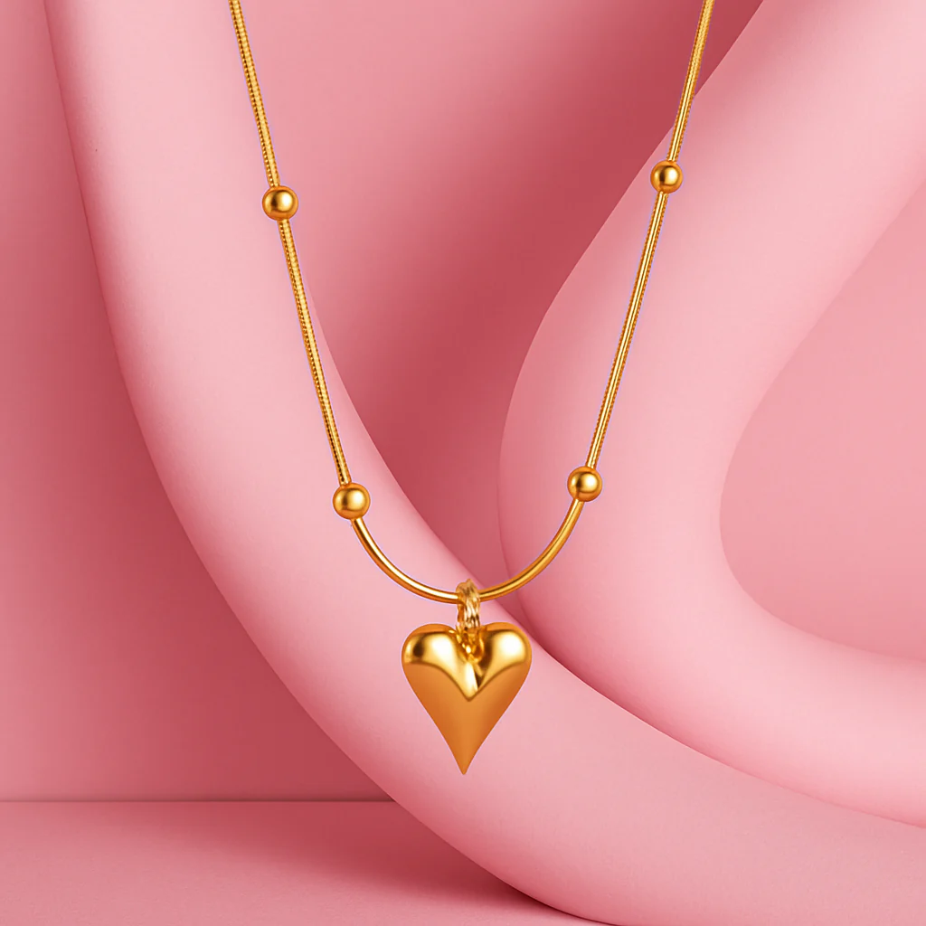 Little Heart Necklace – Minimal 18K Gold Plated Demi-Fine Jewellery for Everyday Wear - Image 3