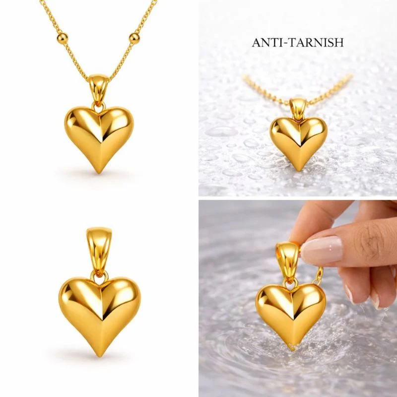 Little Heart Necklace – Minimal 18K Gold Plated Demi-Fine Jewellery for Everyday Wear - Image 4