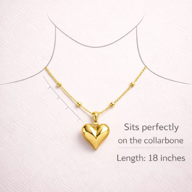 Little Heart Necklace – Minimal 18K Gold Plated Demi-Fine Jewellery for Everyday Wear - Image 5