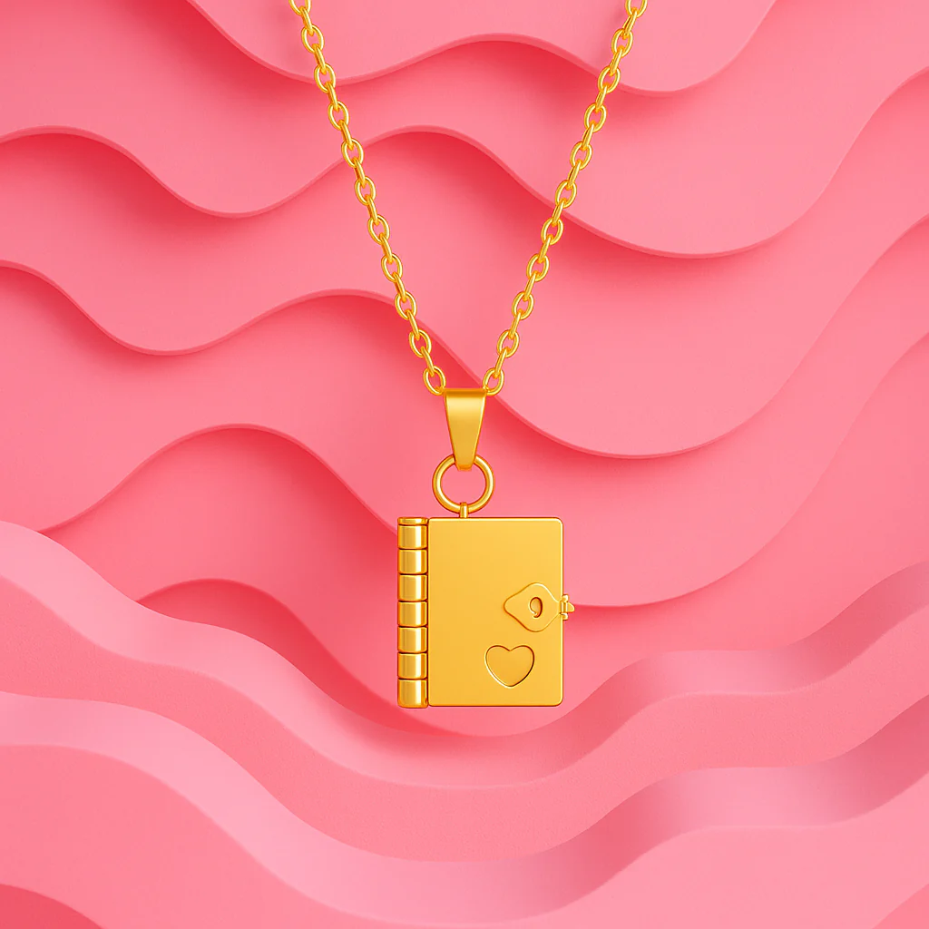 Love Letter Diary Necklace – Gold Plated, Anti-Tarnish, Everyday Charm - Image 3