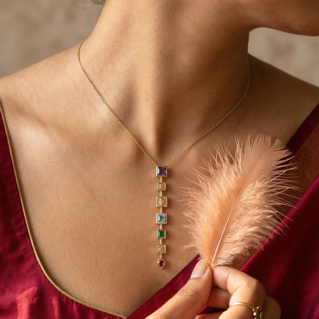 Solmii Colour Drip Necklace | 18K Gold Plated - Image 4