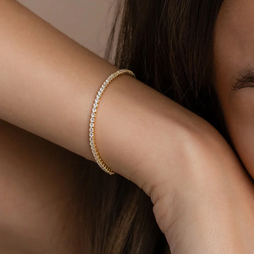 Tennis Bracelet for Women | Demifine Jewellery 18K Gold Plated - Image 3
