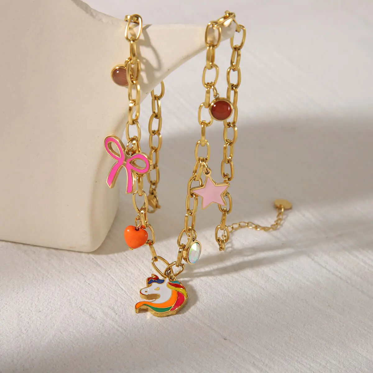 Unicorn Charm Pendant Necklace | Colorful Enamel | Demi-Fine Jewellery - Image 3